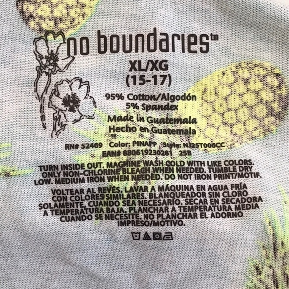 No Boundaries Pineapple Print Tank Top Size XL - Picture 4 of 4